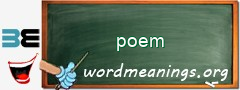 WordMeaning blackboard for poem